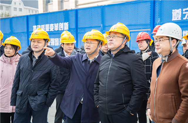 山東省住建廳二級巡視員殷濤一行到創世大發六建華中科態城項目考察調研